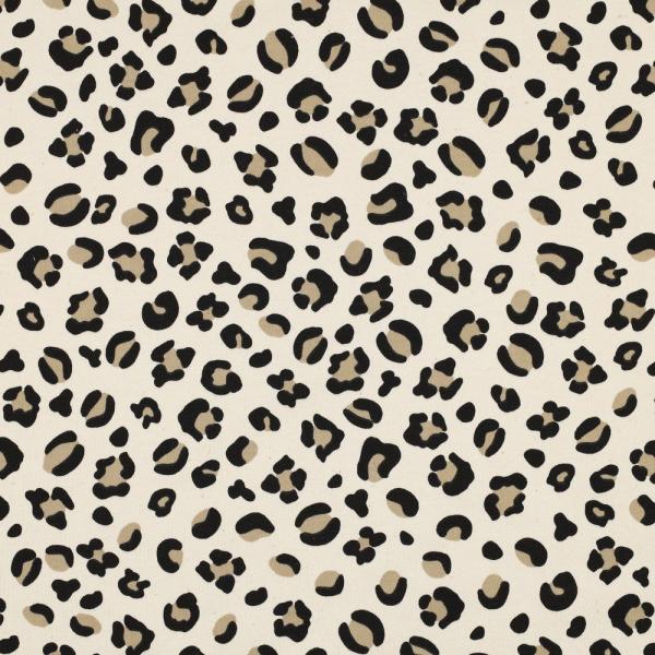 French Terry angeraut Animalprint auf Beige